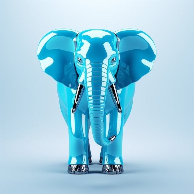 Free photo blue elephant in studio