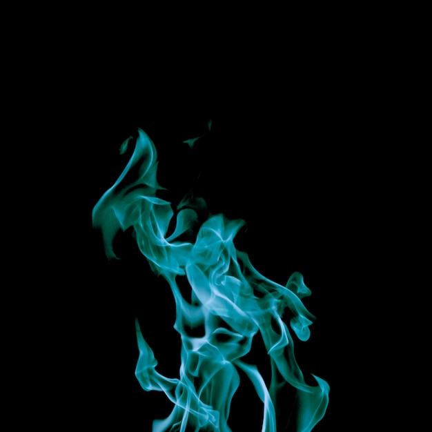 Blue flame on black