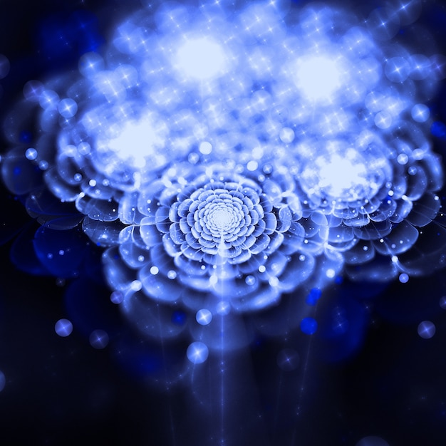 Free Photo blue fractal flower background