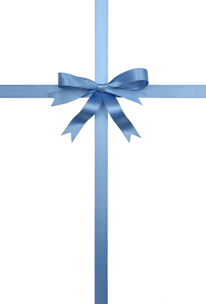 Free photo blue gift ribbon and bow