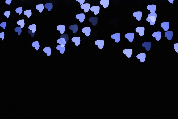 Free photo blue heart-shaped lights