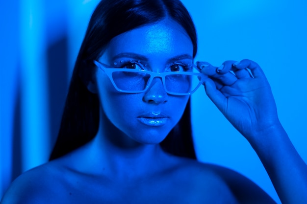 Blue light portrait background