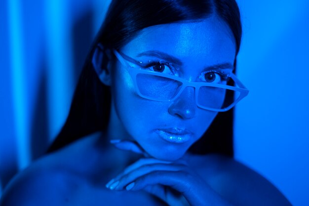 Blue light portrait background