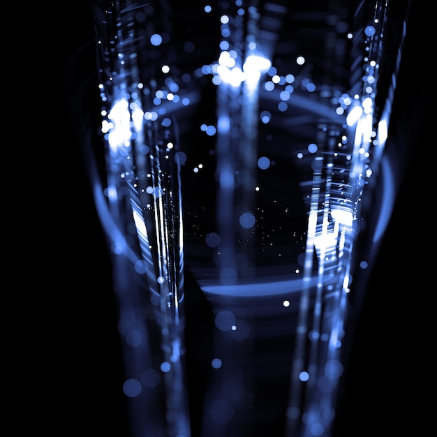 Free photo blue light streaks bokeh wallpaper