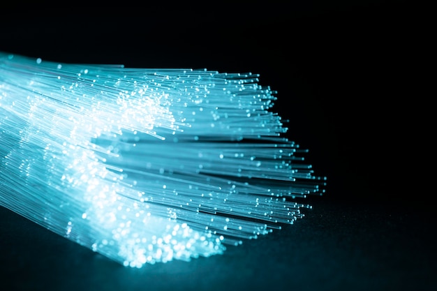 Free photo blue luminous optic fiber