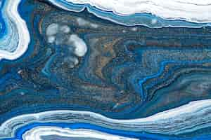 Free photo blue marble swirl background abstract flowing texture experimental art