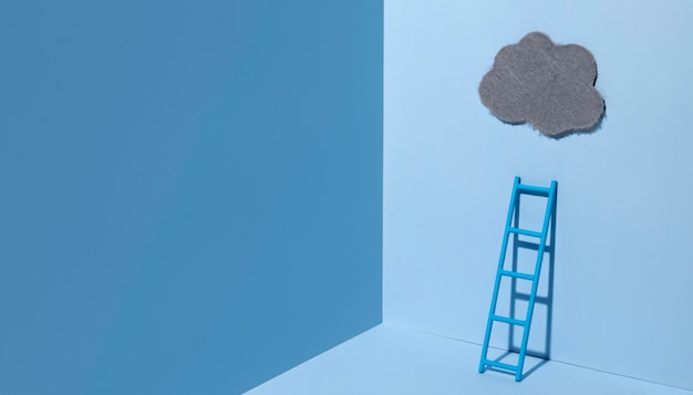 Blue monday with ladder and cloud