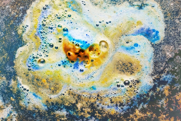 Free photo blue and mustard foam