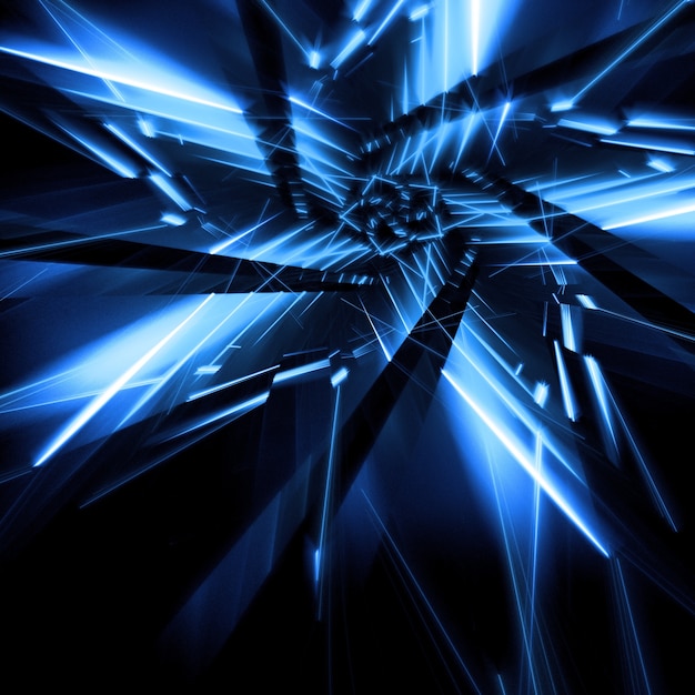 Blue neon light stars background