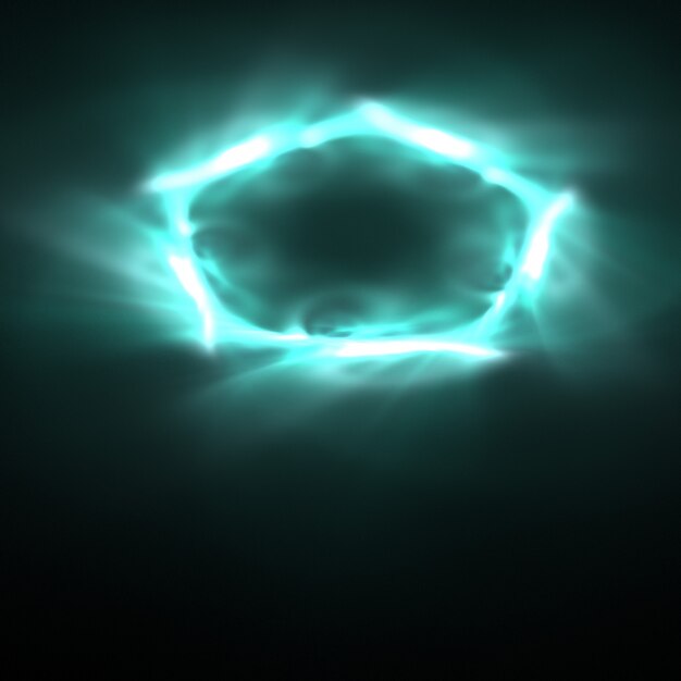 Blue pentagonal neon lights background