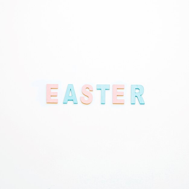 Blue and pink Easter word