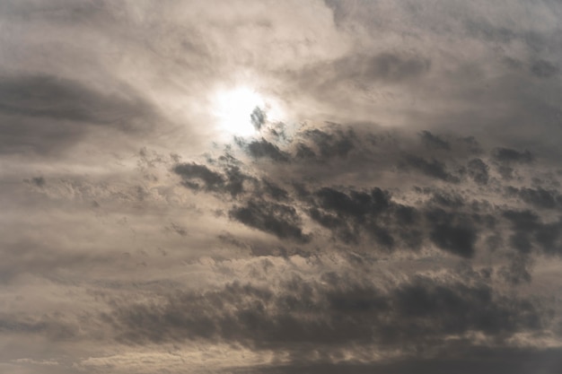 Blue sky with rainy clouds