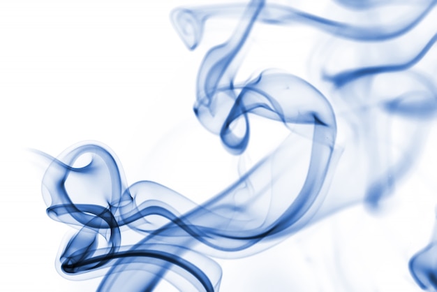 blue smoke collection on white background