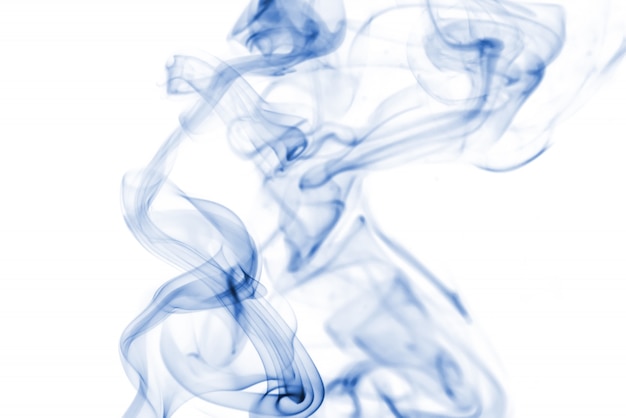 blue smoke collection on white background