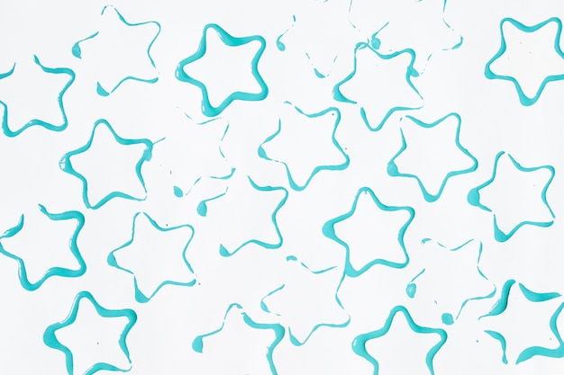 Blue star-shaped stains