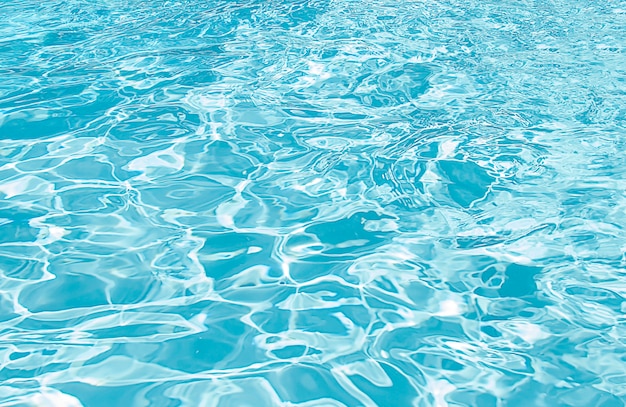 Blue swimming pool rippled water detail