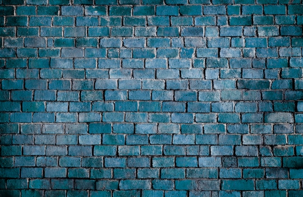 Blue textured brick wall background