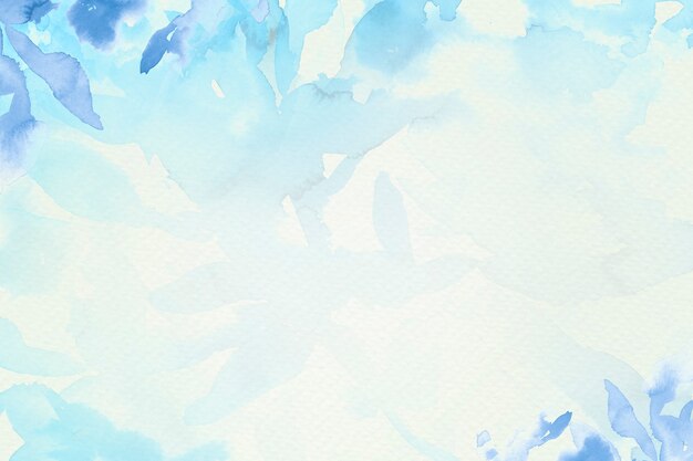 Blue watercolor leaf background aesthetic winter season