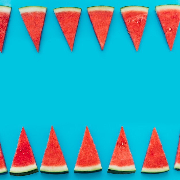 Blue watermelon background with copyspace