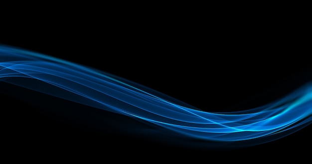 Free photo blue wavy light streak background