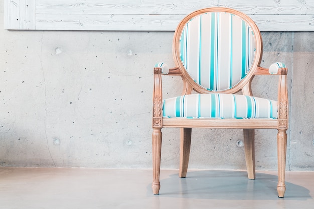 Blue and white chair