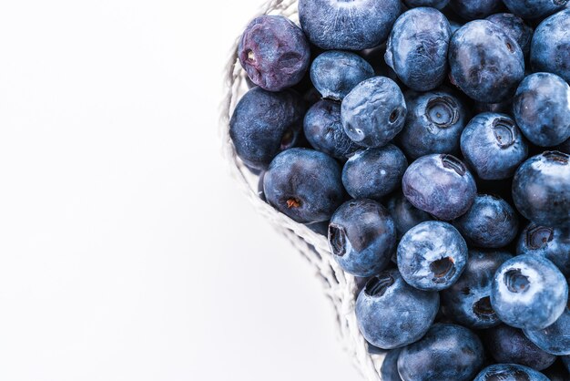 Blueberry basket isolated on white