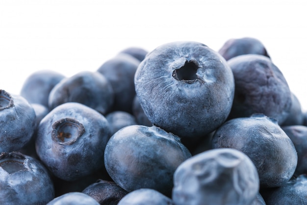 Blueberry basket isolated on white