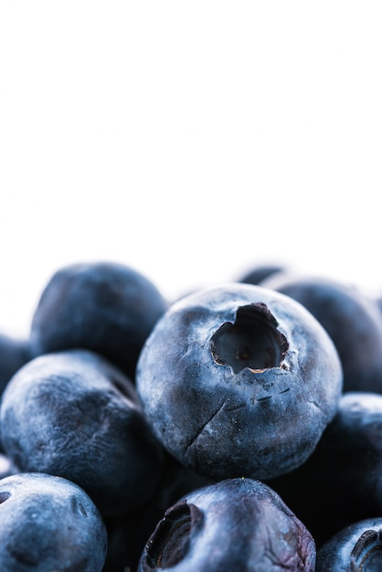 Blueberry basket isolated on white