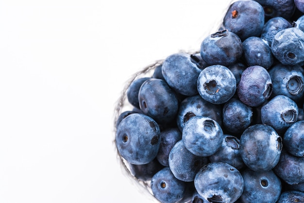 Blueberry basket isolated on white