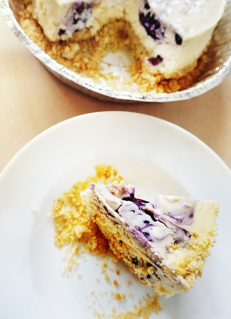 Free Photo blueberry cheese cake dessert bakery concept