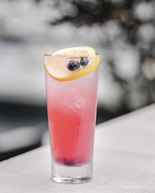 Blueberry Fizz a light and refreshing summer cocktail featuring fresh blueberries and lemon