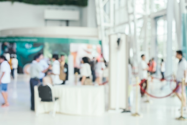 Free Photo blurred background : people shopping at market fair in sunny day, blur background with bokeh.