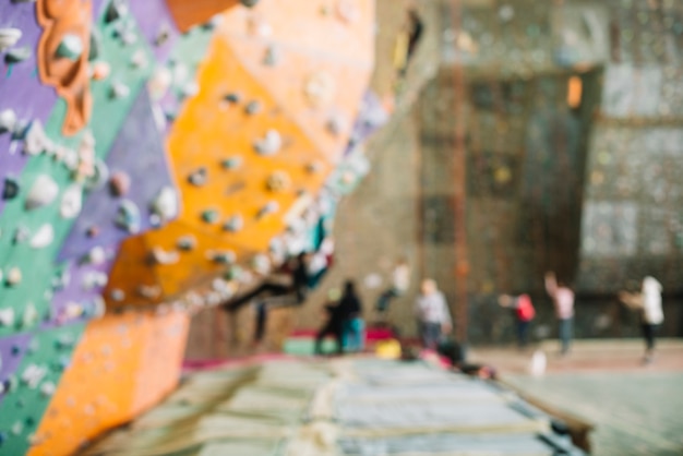 Free photo blurred climbing gym