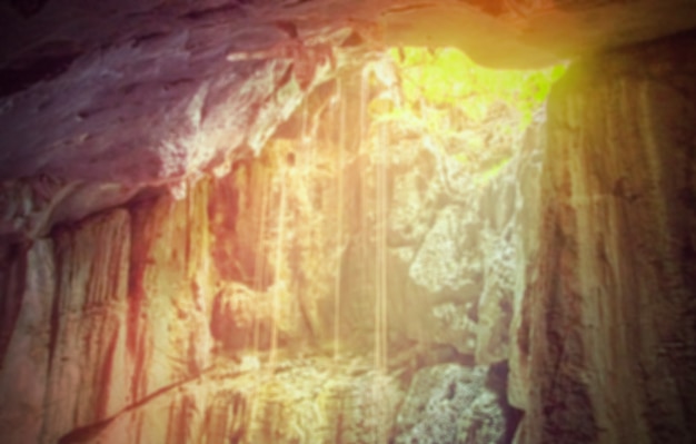 Blurred nature backgrounds - inside a complex Krabi cave,Thailan