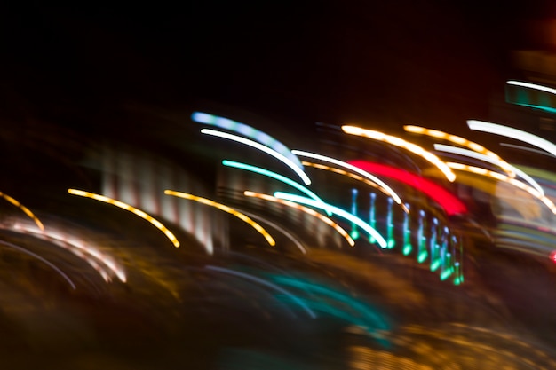 Free photo blurred night lights