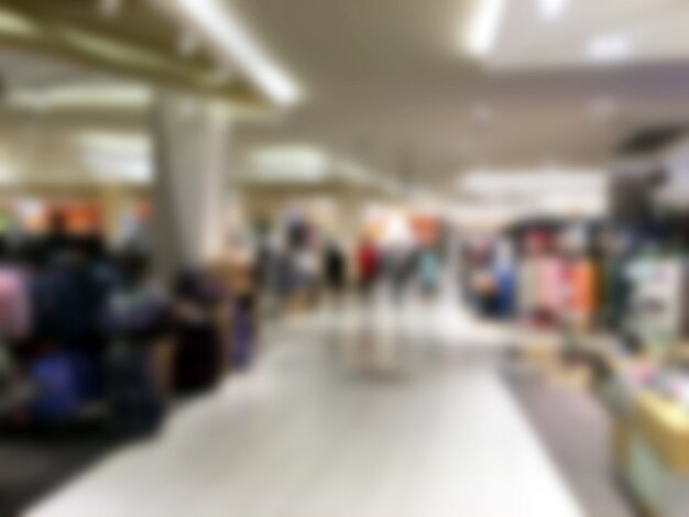 Blurred shopping center aisle