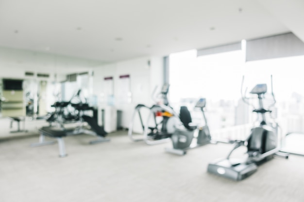 Blurred view of exercise machines