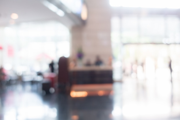 Blurred view of hotel lobby