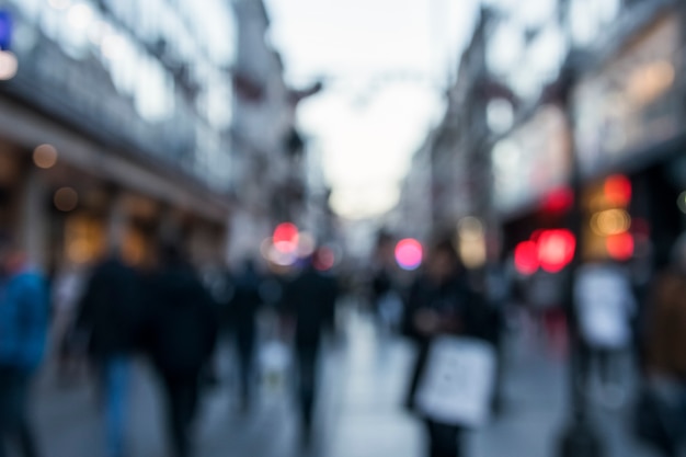 Free Photo blurry background of people walking on street