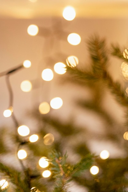 Free photo blurry colorful christmas bokeh light