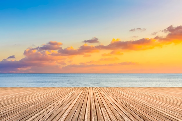 boardwalk rocks skyline horizon summer background