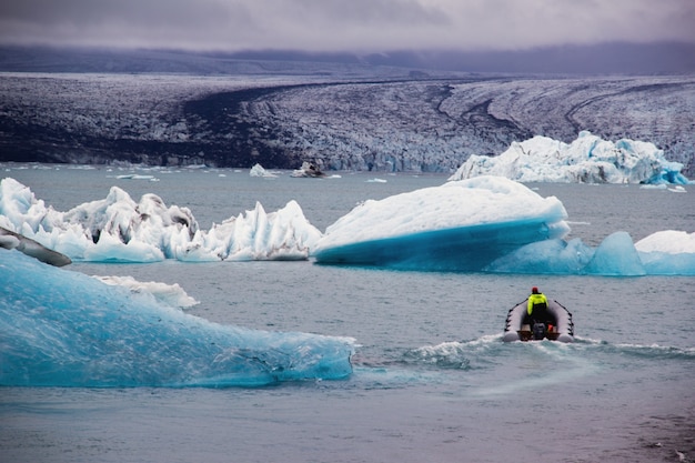 The boat in the glacier