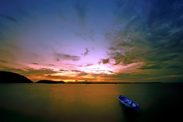 Boat in the middle of the lake