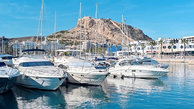 Free Photo boats in port of alicante spain