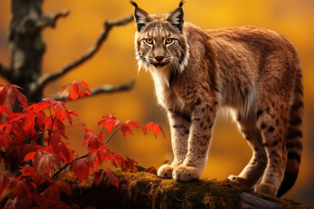 Free photo bobcat in nature autumn season