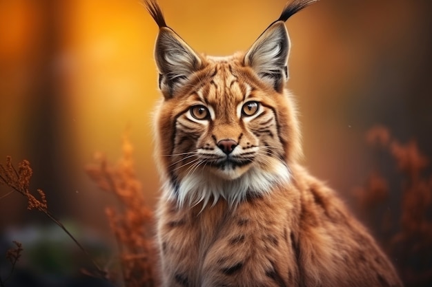 Free photo bobcat in nature autumn season