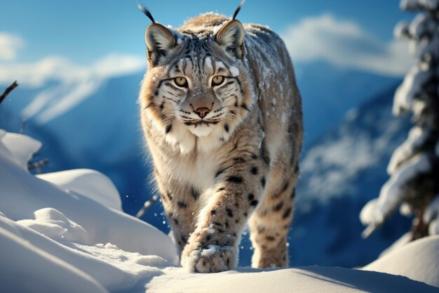 Bobcat in nature winter season