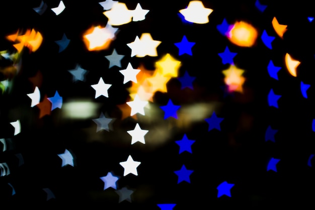 Bokeh background with lights in star shape