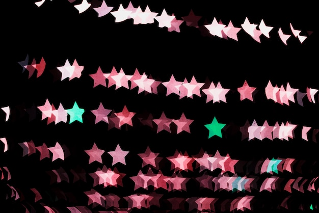 Bokeh background with lights in star shape