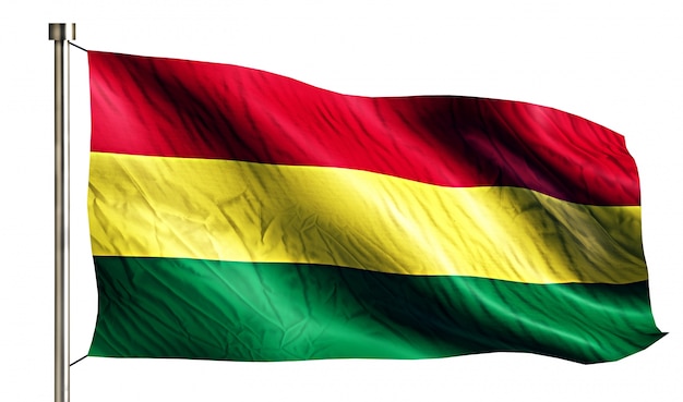 Free photo bolivia national flag isolated 3d white background